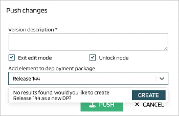 Push dialog